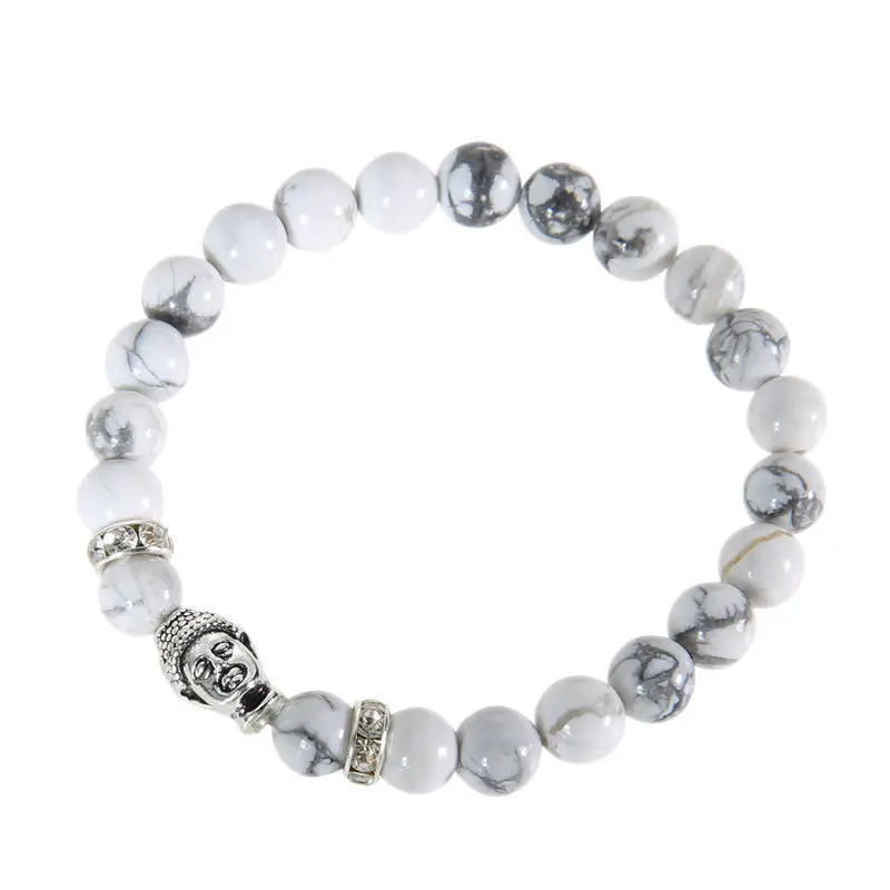 New Buddha Head Beads String Stretchy Bracelets Bangle Unisex Beaded Bracelet Bangle 2