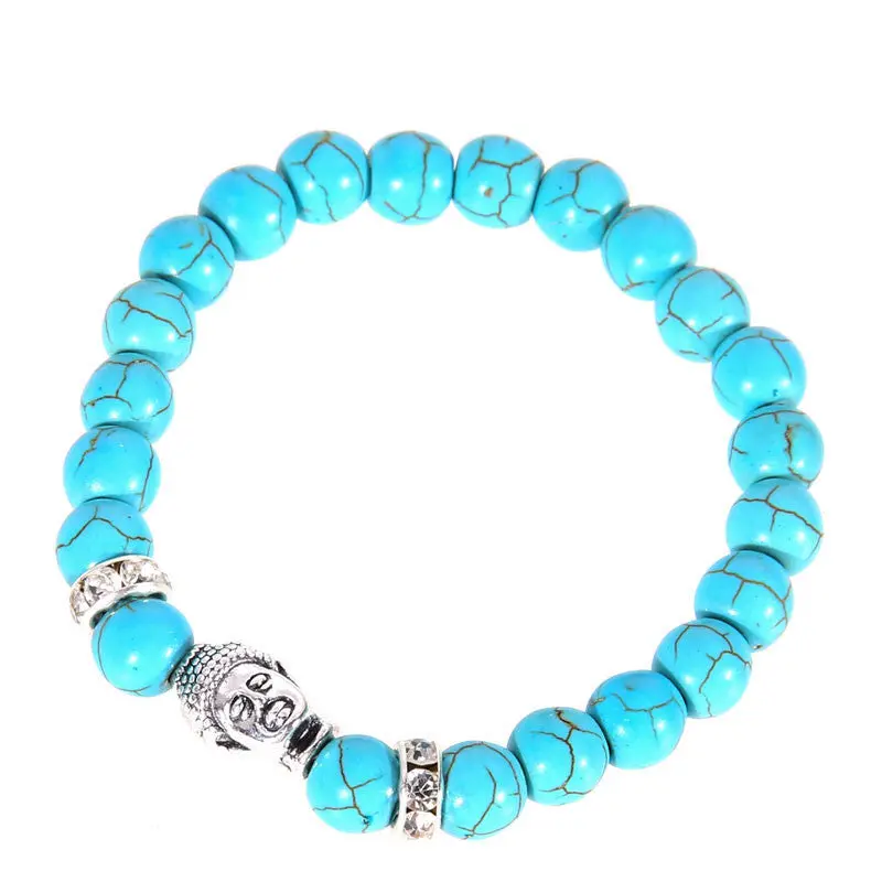 New Buddha Head Beads String Stretchy Bracelets Bangle Unisex Beaded Bracelet Bangle 3