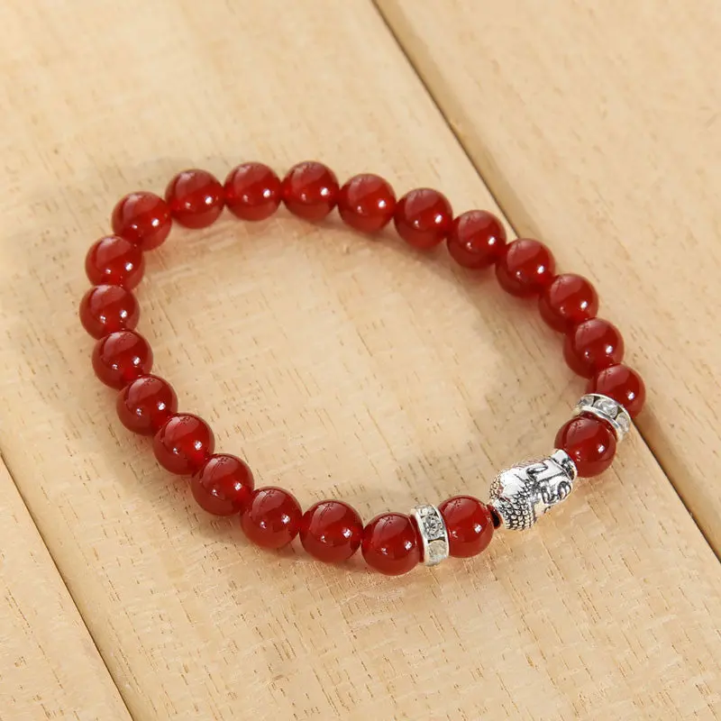 New Buddha Head Beads String Stretchy Bracelets Bangle Unisex Beaded Bracelet Bangle 4