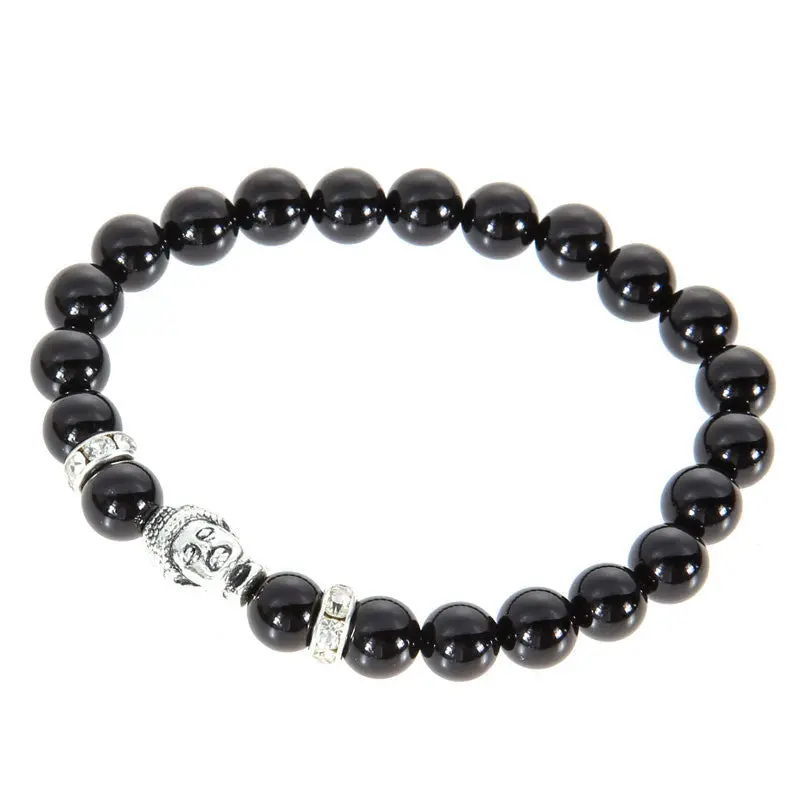 New Buddha Head Beads String Stretchy Bracelets Bangle Unisex Beaded Bracelet Bangle 5