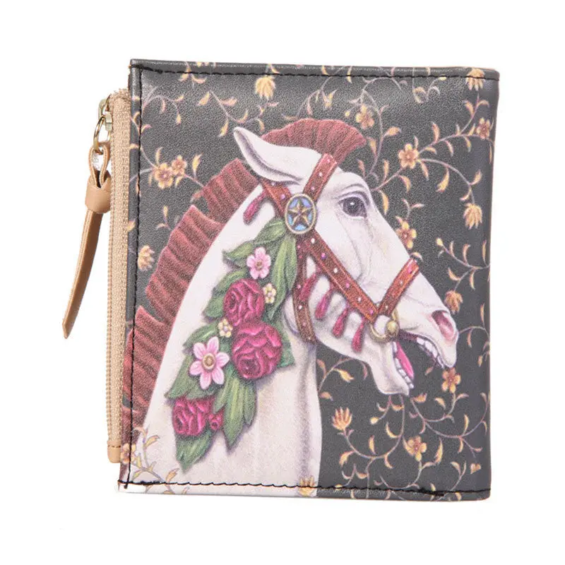 New Cartoon Girls Magic Wallet Purses Cute Graffiti Printed Folded Short Leather Women Wallets Purse 1