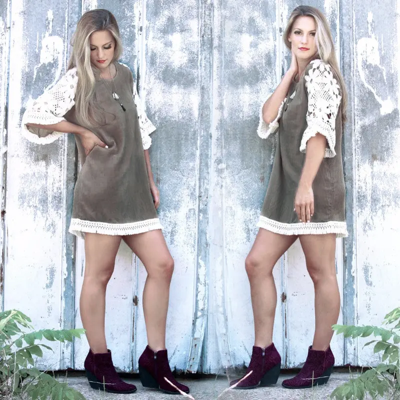 New Casual Fashion Fringe Tassel Dresses Sexy O-Neck Top Selling Dress 1