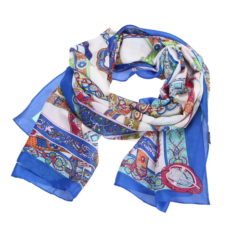 New Casual Rectangle Scarf Bandana Women Silk Scarf Shawl Print Elegant Lady Shawls Scarves 2