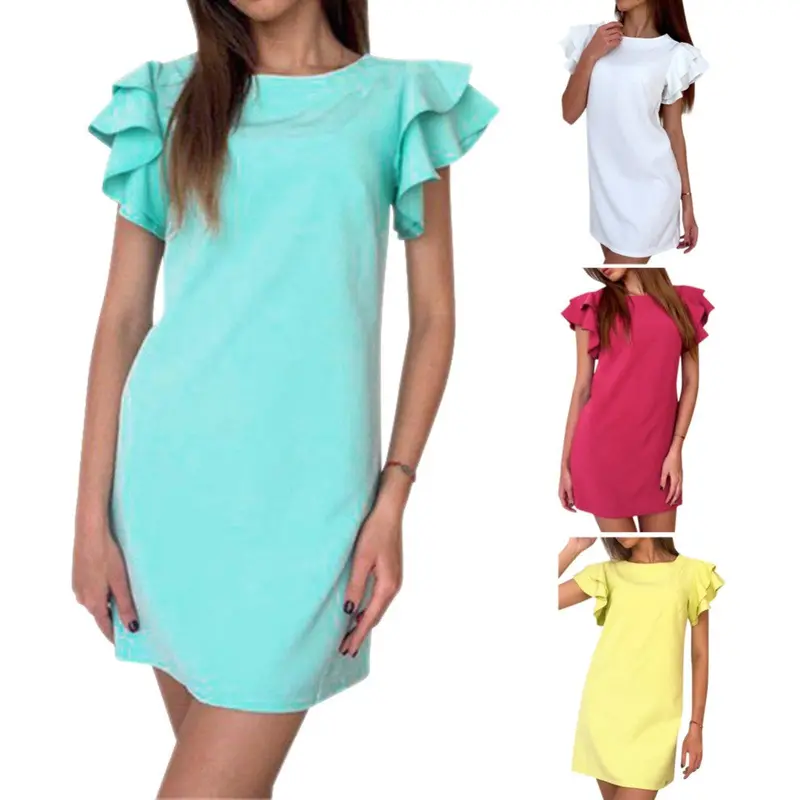 New Casual Style Butterfly Sleeve Party Dresses Vestidos Women Dress Sexy Backless Dress Vestido De Festa 6