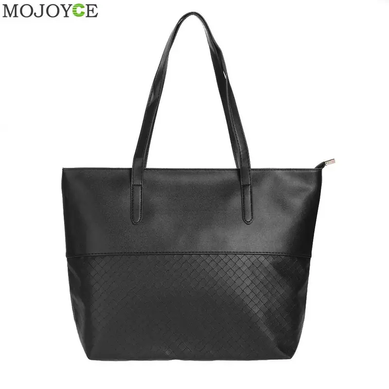 New Casual Totes Embossing Lattice Women Leather Handbags Weaving Famous Brands Shoulder Bag Black Bag Bolsas Femininas Sac 1