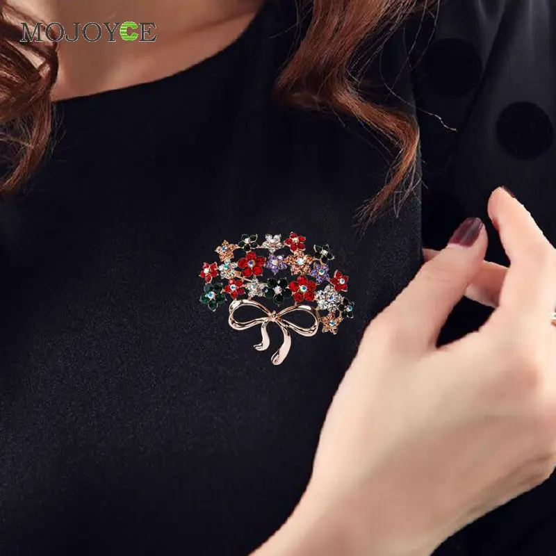 New Crystal Rhinestone Enamel Brooch Pin Wedding Party Christmas Gift 2