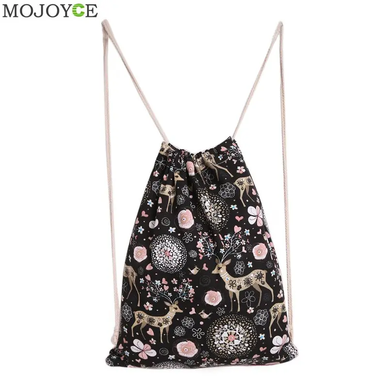 New Fashion Canvas Bag Christmas Animal Printed Backpack Printing Backpacks Small Animal Elk School Bags For Teenager Back Pack 1