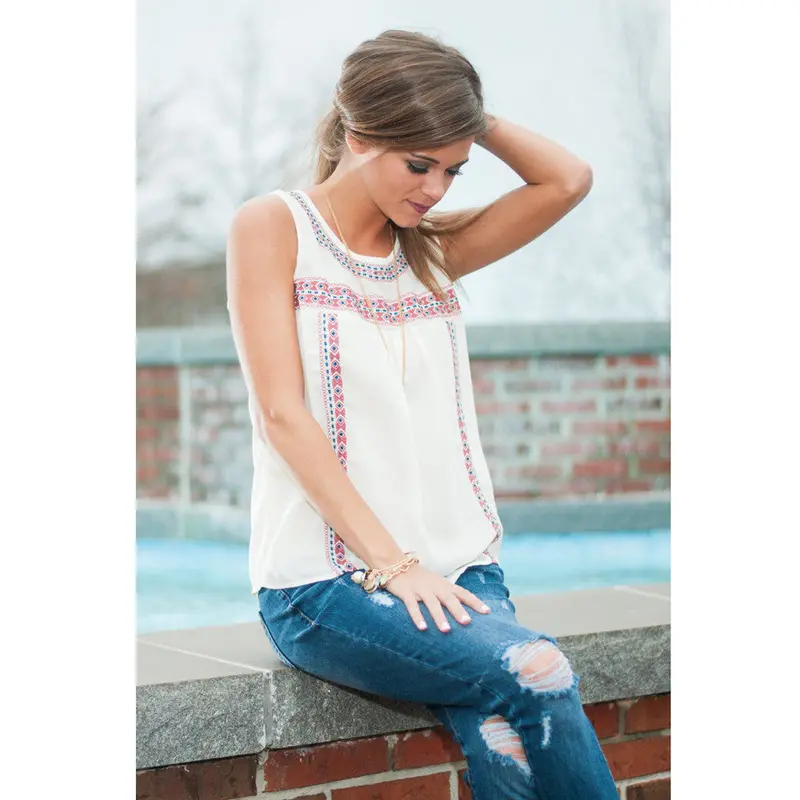 New Fashion Digital Printing Sleeveless Chiffon Vest O Neck Top Camisole Female T-Shirt Women Tops1stl 2