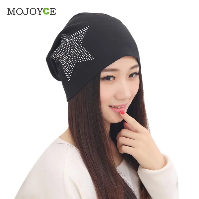 New Fashion Knit Baggy Beanie Hat Star Print Warm Hats Head Cap Women Beanies Bonnet Head Cap For Girls Women 1