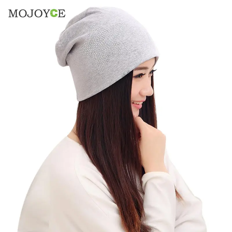 New Fashion Knit Baggy Beanie Hat Star Print Warm Hats Head Cap Women Beanies Bonnet Head Cap For Girls Women 3