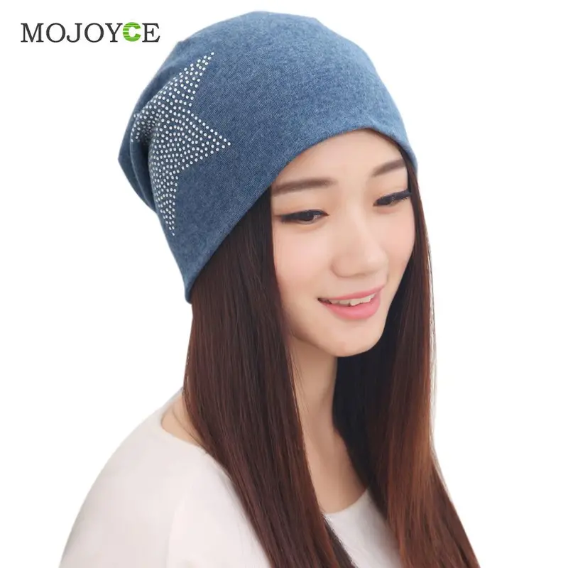 New Fashion Knit Baggy Beanie Hat Star Print Warm Hats Head Cap Women Beanies Bonnet Head Cap For Girls Women 4