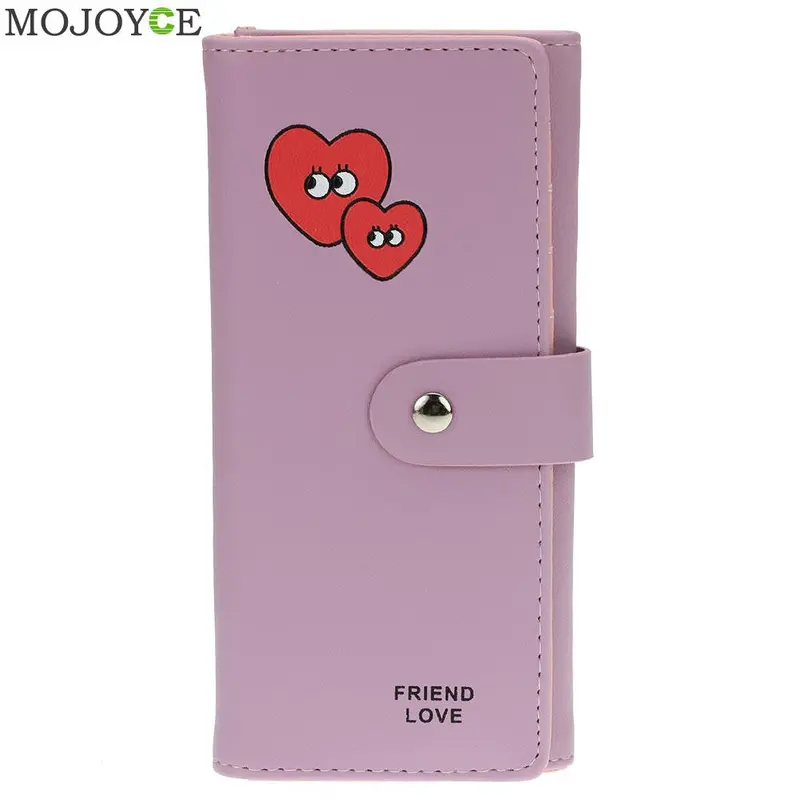 New Fashion Ladies Pu Purse Cartoon Print Women's Wallets Cowhide 4 Colors Long Design Leather Womens Wallets And Purses 1