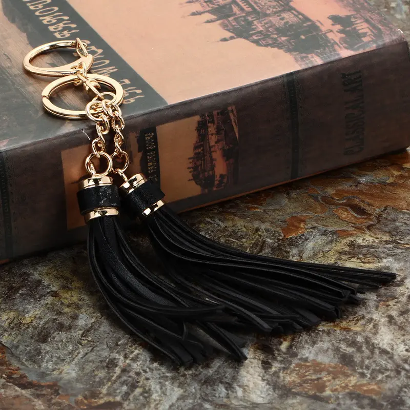 New Fashion Leather Tassels Luxury Car Keychain Bag Pendant Ornament 1