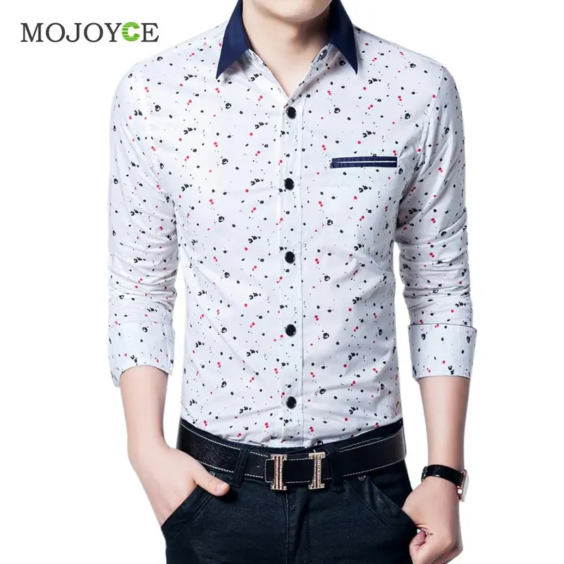New Fashion Men Dress Shirts Long Sleeve Casual Slim Fit Dress Stylish Plaids Shirts Business Slim Fit Cotton Shirt Plus Size 1