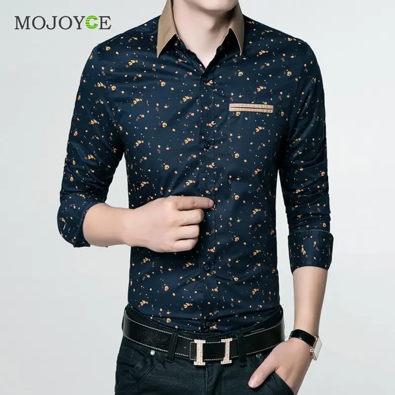 New Fashion Men Dress Shirts Long Sleeve Casual Slim Fit Dress Stylish Plaids Shirts Business Slim Fit Cotton Shirt Plus Size 4