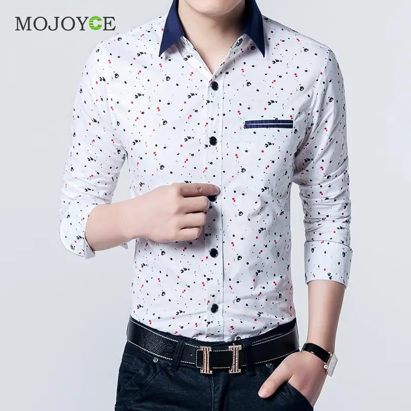 New Fashion Men Dress Shirts Long Sleeve Casual Slim Fit Dress Stylish Plaids Shirts Business Slim Fit Cotton Shirt Plus Size 7