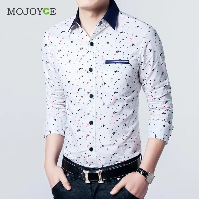 New Fashion Men Dress Shirts Long Sleeve Casual Slim Fit Dress Stylish Plaids Shirts Business Slim Fit Cotton Shirt Plus Size 8