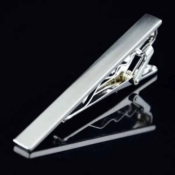 New Fashion Men Practical Silver Tone Metal Simple Necktie Tie Bar Clasp Clip Decor 1