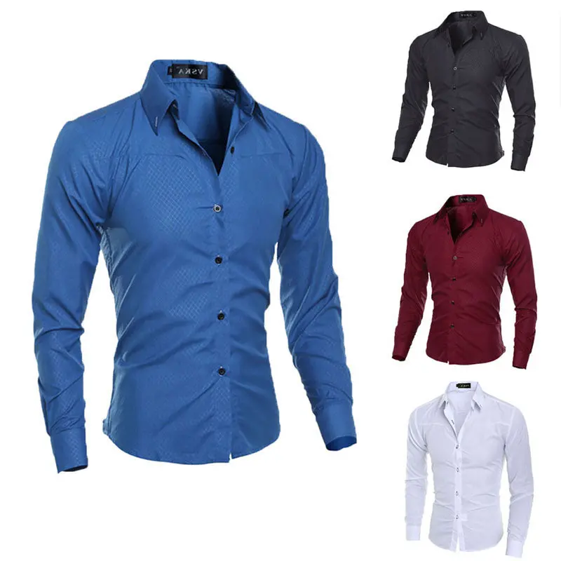 New Fashion Mens Slim Fit Shirt Casual Long Sleeve Dress Shirts Fanzhuan Mens Dress Shirt Shirts For Men 6