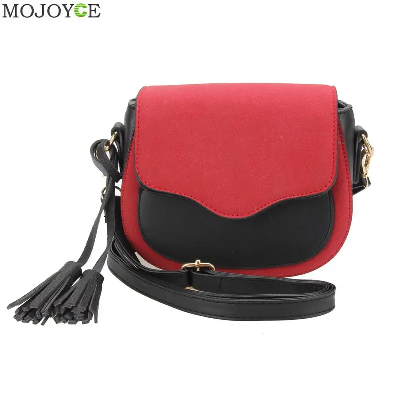 New Fashion Nubuck Women Leather Handbag Flip Shoulder Tassel Ladies Crossbody Bag Designer Women Bag Bolsa Feminina Clutch 2