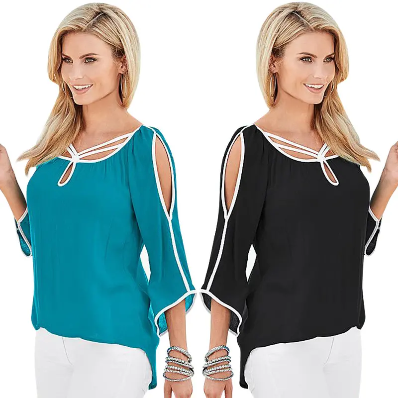 New Fashion Off Shoulder Top Solid Irregular Blouse Women Tops And Blouses New Fashion Blusas Women Blouses Blusa Feminino 4