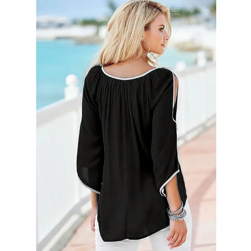 New Fashion Off Shoulder Top Solid Irregular Blouse Women Tops And Blouses New Fashion Blusas Women Blouses Blusa Feminino 6