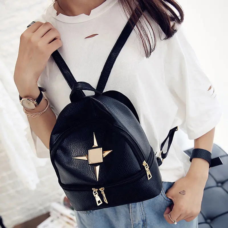 New Fashion Pu Leather Ladies Multifunction Mini Backpack Shoulder Bag School Bags For Teenage Girls Rucksacks Mochila Feminina 2