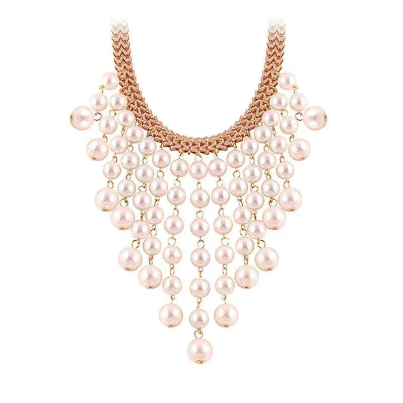 New Fashion Strong Chain Necklace Luxury Jewelry Pearl Tassel Necklace 1