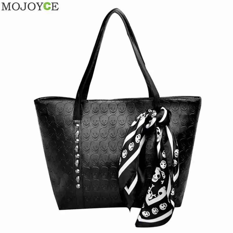 New Fashion Women Leather Handbag Pu Ladies Skull Printed Shoulder Bag Large Capacity Bolsa Feminina Women Bags Sac A Main 1