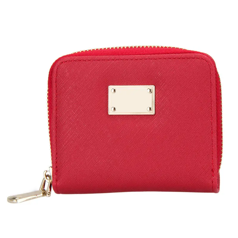 New Fasion Ladies Pu Leather Short Zipper Matte Cross Pattern Wallet Famous Brand Card Holder Clutch Wallets Money Bag 3