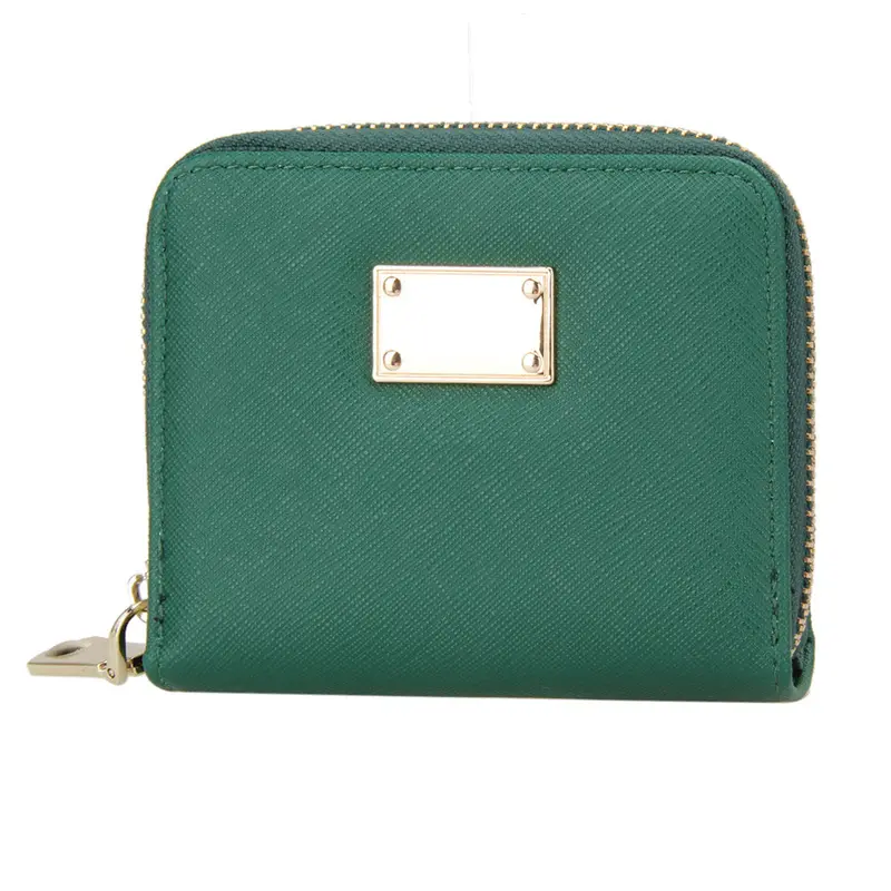 New Fasion Ladies Pu Leather Short Zipper Matte Cross Pattern Wallet Famous Brand Card Holder Clutch Wallets Money Bag 4