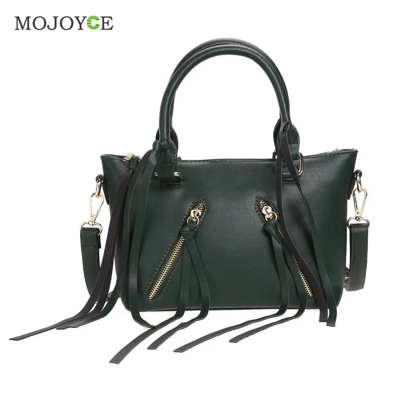 New Fasion Women Leather Handbags Tassels Shoulder Cross Body Women Messenger Bag Large Capacity Women Bags Tote 2