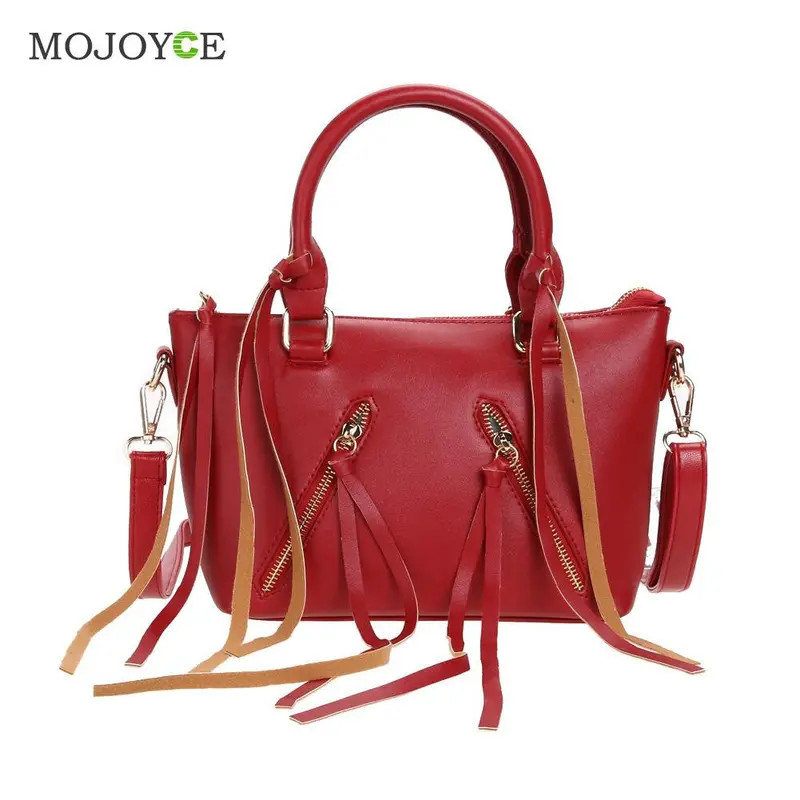 New Fasion Women Leather Handbags Tassels Shoulder Cross Body Women Messenger Bag Large Capacity Women Bags Tote 4