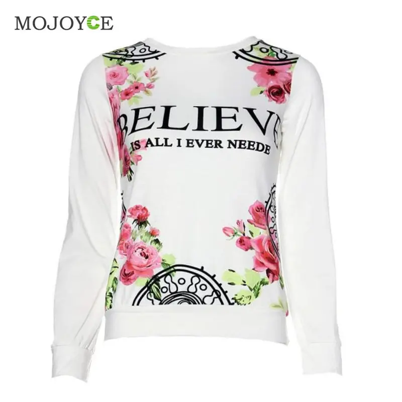 New Floral Printing Hoodies Women Sweatshirt Hooded Letter Print Long Sleeve Loose Pink Hoodies Sweatshirt Women 1