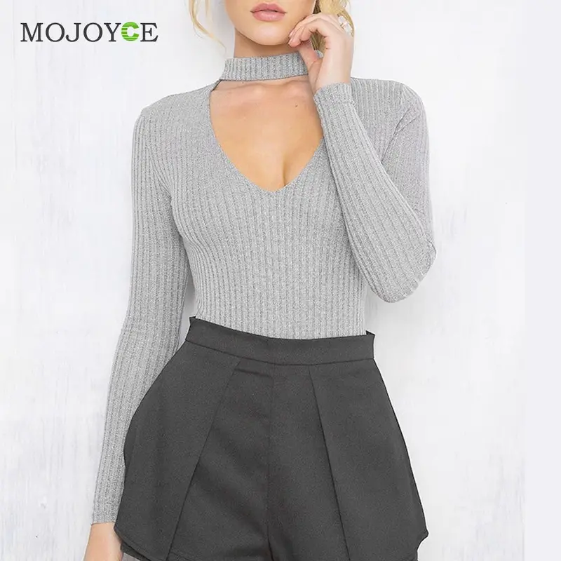New Halter Knitted Playsuit Bodysuit Short Women Slim V Neck Jumpsuit Combinaison Femme Rompers Womens Jumpsuit 5