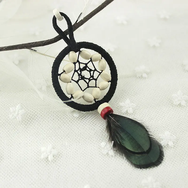 New Indian Style Retro Handmade Dream Catcher Feather Colored Beads Keyring Keychain Dreamcatcher Gift Home Decor Crafts 2