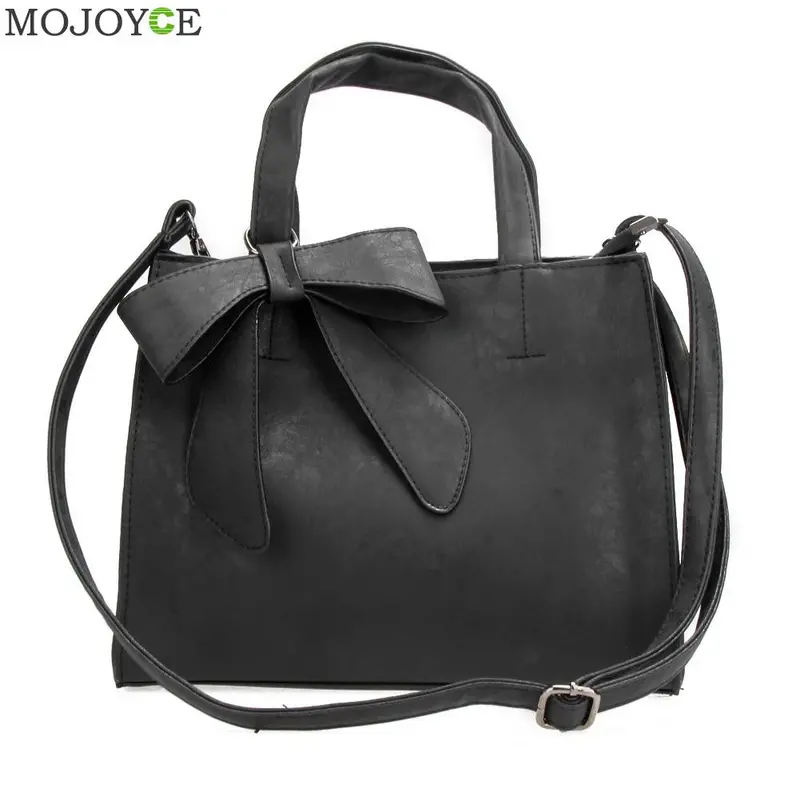 New Korean Bow Women Leather Handbag Pu Women Messenger Bags Shoulder Crossbody Bag Cute Butterfly Knot Handbag Bolsas Femininas 1