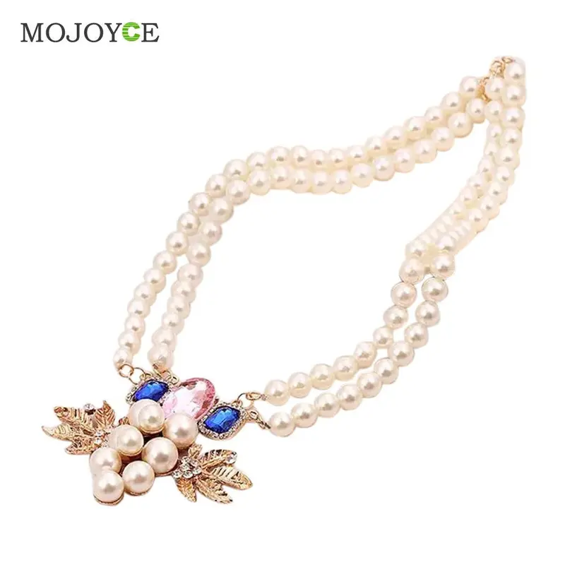 New Listed Fashion Alloy Pearl Rhinestone Necklace Female Jewellery 1
