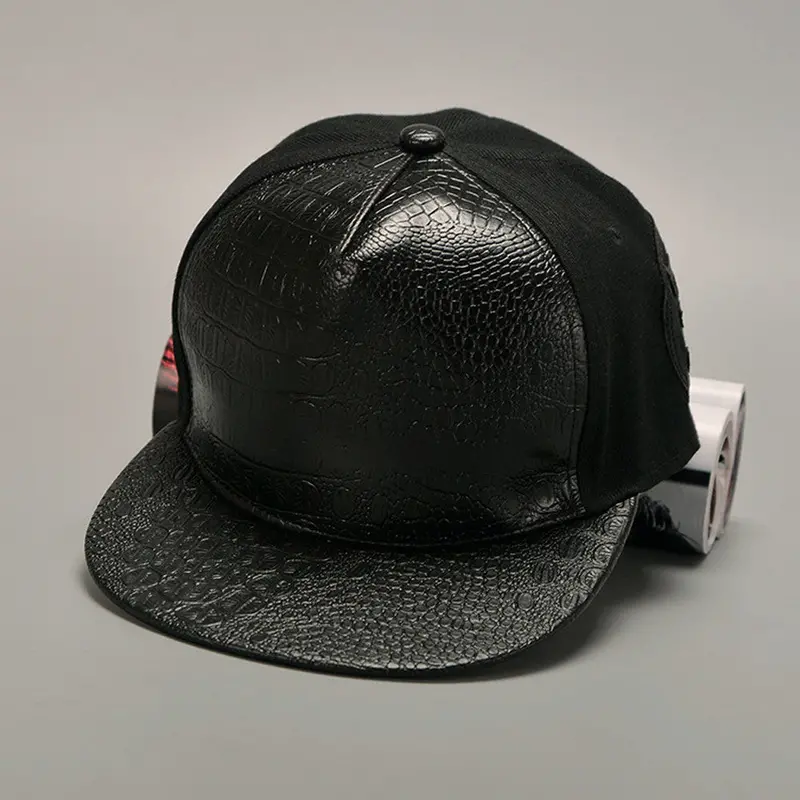 New Mens Boy Adjustable Baseball Cap Casual Leather Snapback Hip-Hop Hat 1