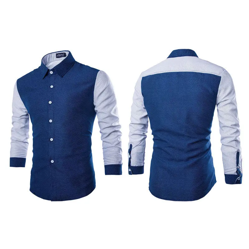 New Mens Long Sleeve Shirt Casual Slim Fit Stylish Dress Shirts Tops 5