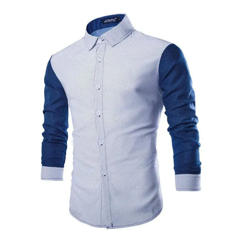 New Mens Long Sleeve Shirt Casual Slim Fit Stylish Dress Shirts Tops 5