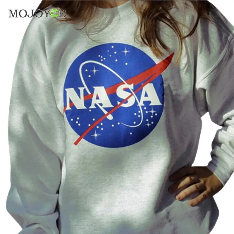 New Nasa Printed Pullover Sweatshirt Hoodies Loose Baseball Tops Femme Sweatshirt Women Suit Women Hoodies Women 2
