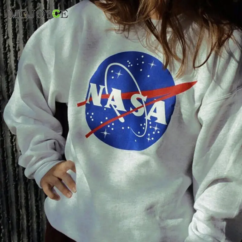 New Nasa Printed Pullover Sweatshirt Hoodies Loose Baseball Tops Femme Sweatshirt Women Suit Women Hoodies Women 3