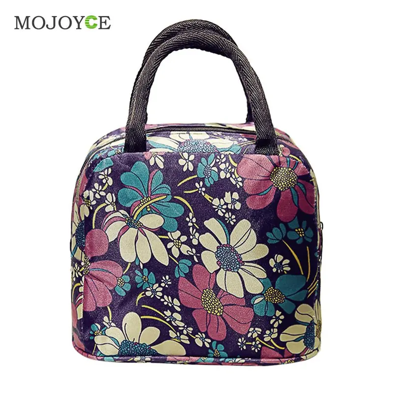 New Nylon Small Square Women Bag Floral Printing Shoulder Crossbody Handy Bag Nylon Waterproof Tote Handbag Mummy Lunch Bags 1