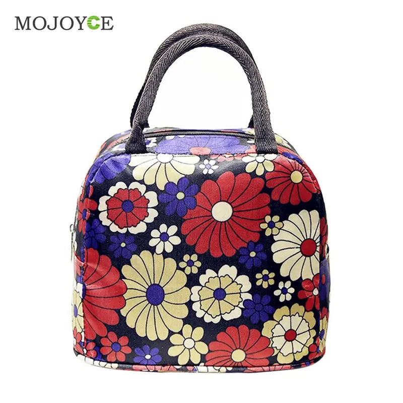 New Nylon Small Square Women Bag Floral Printing Shoulder Crossbody Handy Bag Nylon Waterproof Tote Handbag Mummy Lunch Bags 2
