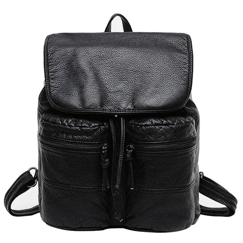 New Pu Leather Backpack Women School Bags For Teenagers Backpack Travel Bags Package Mochila Feminina 1