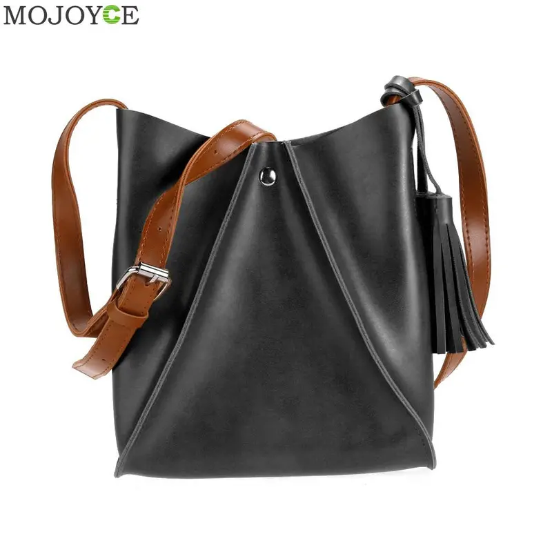 New Pu Women Bag Retrowith Tassel Shoulder Crossbody Bag Women Leather Handbag Fashion Designer Female Handbag Bolso Mujer 1
