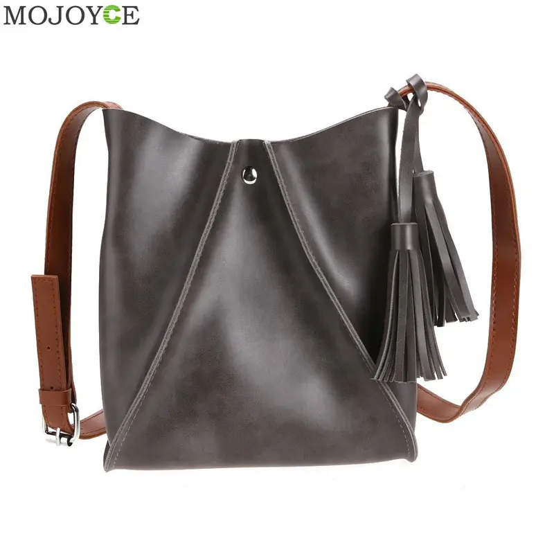 New Pu Women Bag Retrowith Tassel Shoulder Crossbody Bag Women Leather Handbag Fashion Designer Female Handbag Bolso Mujer 2