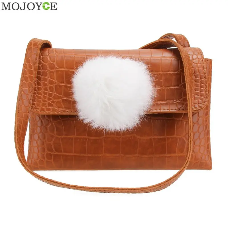 New Pu Women Bags With Fur Women Leather Handbag Women Messenger Bag Shoulder Crossbody Bag Bolsa Feminina Sac 1