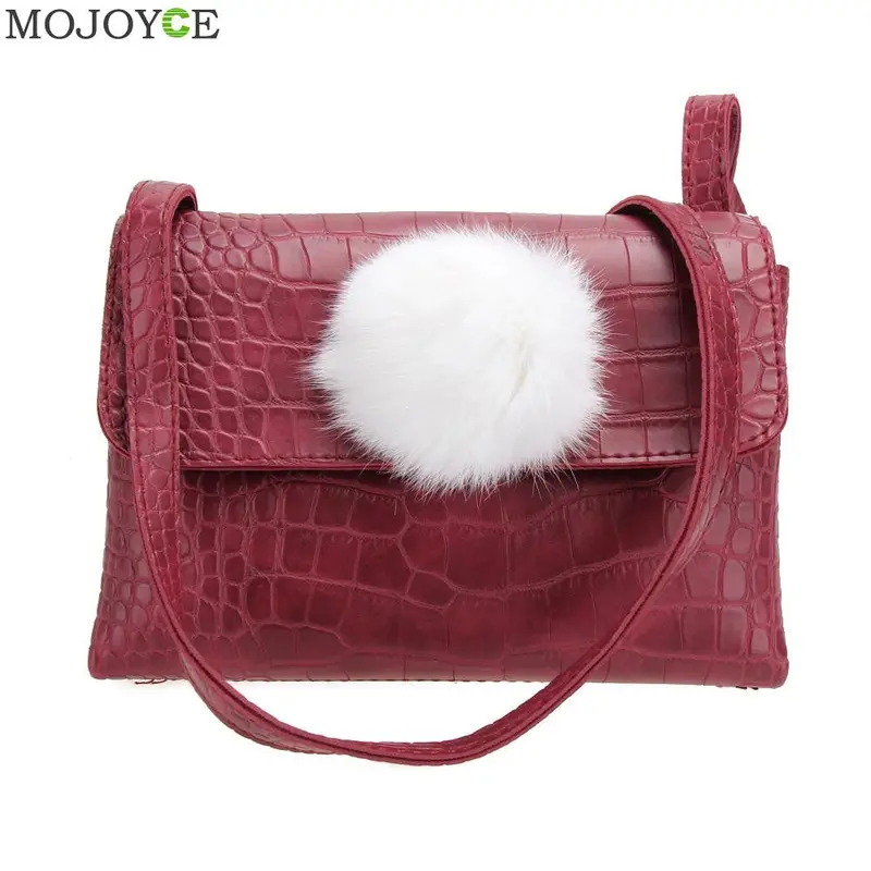 New Pu Women Bags With Fur Women Leather Handbag Women Messenger Bag Shoulder Crossbody Bag Bolsa Feminina Sac 2